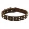 Leather Schutzhund Dog Collar With Studs and Pyramids