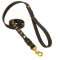 Studded Leather Schutzhund Dog Leash for Dog Walking and Training