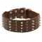 Extra Wide Leather Spiked and Studded Schutzhund Dog Collar