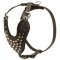 Adjustable Leather Schutzhund Dog Harness Studded for Fashion Walking