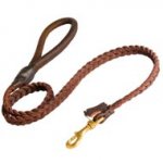 Schutzhund Dog Leather Braided Dog Leash