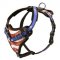 American Flag Painted Leather Schutzhund Dog Harness for Agitation Training