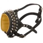 Royal Spiked and Studded Leather Schutzhund Dog Muzzle