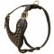 Adjustable Studded Leather Schutzhund Dog Harness for Fashion Walking