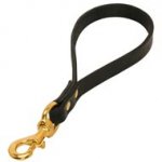 Short Leather Schutzhund Dog Leash with or without Support Material