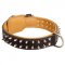 Spiked Schutzhund Dog Collar Padded with Nappa Leather