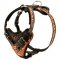 Handpainted in Flames Leather Schutzhund Dog Harness for Agitation Training