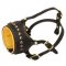 Open Nose Studded Leather Schutzhund Dog Muzzle With Nappa Padding
