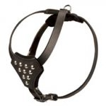 Designer Leather Schutzhund Dog Harness with Adjustable Straps for Puppy Walking and Training