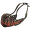 Burning Fire Hand Painted Leather Schutzhund Dog Muzzle for Attack Training