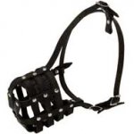 Walking and Training Leather Cage Schutzhund Dog Muzzle