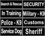 Schutzhund Dog Identification Patches