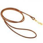 Round Leather Schutzhund Dog Leash for Dog Shows