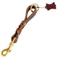 Short Leather Schutzhund Dog Leash (Pull Tab Leash)