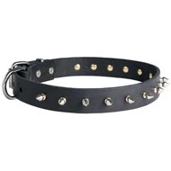 Schutzhund Dog Leather Collar Spiked 30 mm