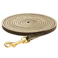 Long Leather Schutzhund Dog Leash for Tracking, Training and Walking