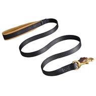 No Rubbing Nylon Schutzhund Dog Leash with Support Leather Material on the Handle