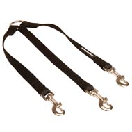 Triple Nylon Schutzhund Dog Leash Coupler for Walking 3 Dogs at a Time
