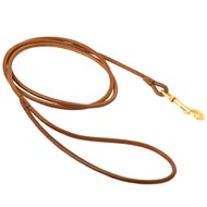 Round Leather Schutzhund Dog Leash for Dog Shows