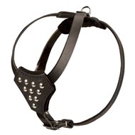 Designer Leather Schutzhund Dog Harness with Adjustable Straps for Puppy Walking and Training