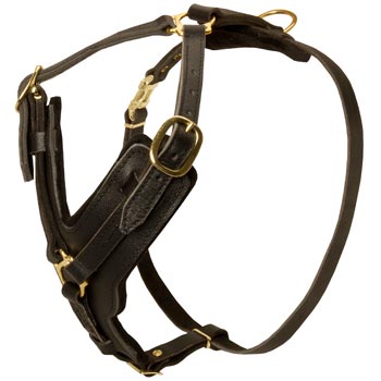 Comfortable Y-Shaped Leather Harness for Schutzhund Dog Attack  Training