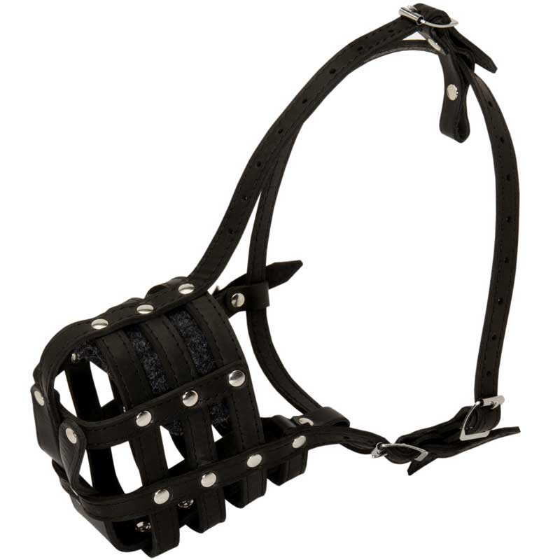 Walking and Training Leather Cage Schutzhund Dog Muzzle