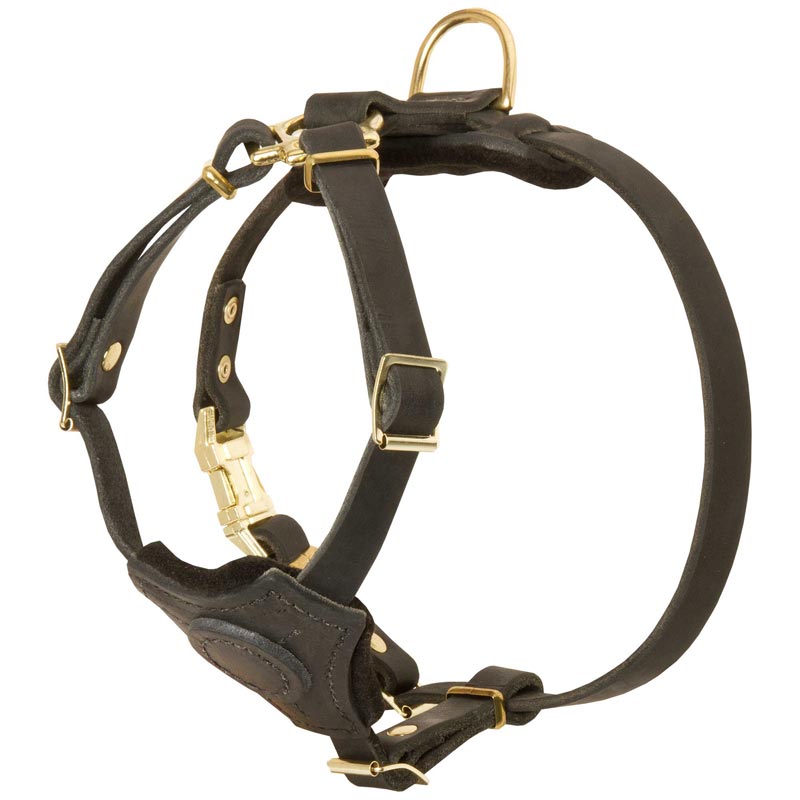 Leather Schutzhund Dog Harness for Puppy or Small Breed Dogs