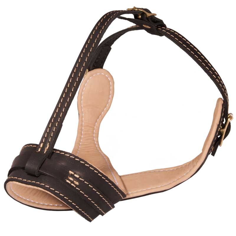 Royal Anti-Barking Leather Schutzhund Dog Muzzle with Nappa Leather Lining